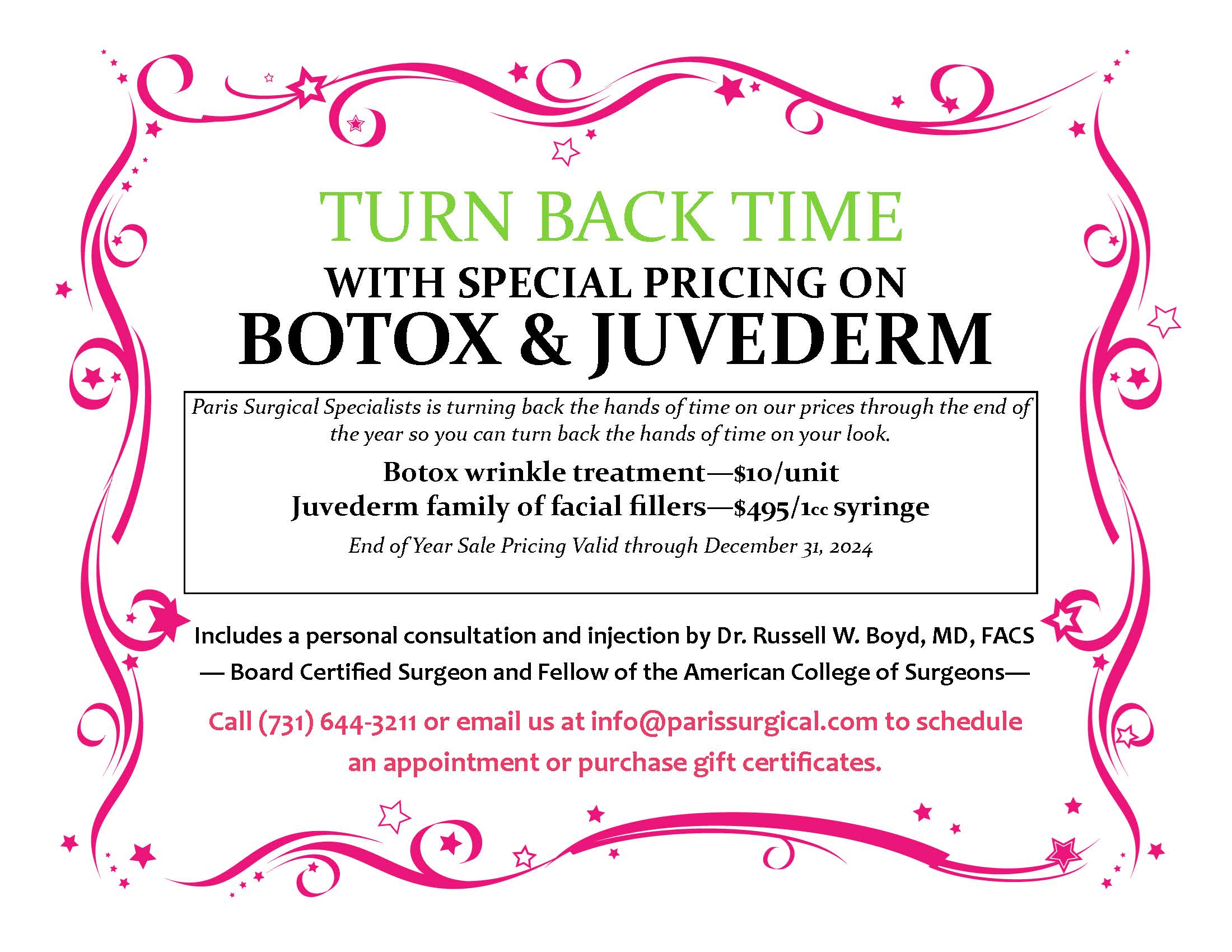 Botox Juvederm Dec 2024 Flyer